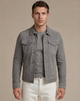 Gray Suede Trucker Jacket San Francisco Man