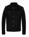 Suede Trucker Jacket: San Francisco Man Black