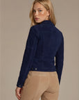 Navy Suede Trucker Jacket San Francisco Lady