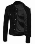 Suede Trucker Jacket: San Francisco Lady Black