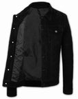 Suede Trucker Jacket: San Francisco Man Black