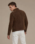 Suede Biker Jacket: Berlin Man Brown
