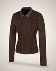 Brown Suede Trucker Jacket San Francisco Lady 2.0