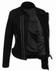 Suede Biker Jacket: Berlin Lady Black
