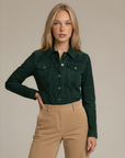 Green Suede Trucker Jacket San Francisco Lady