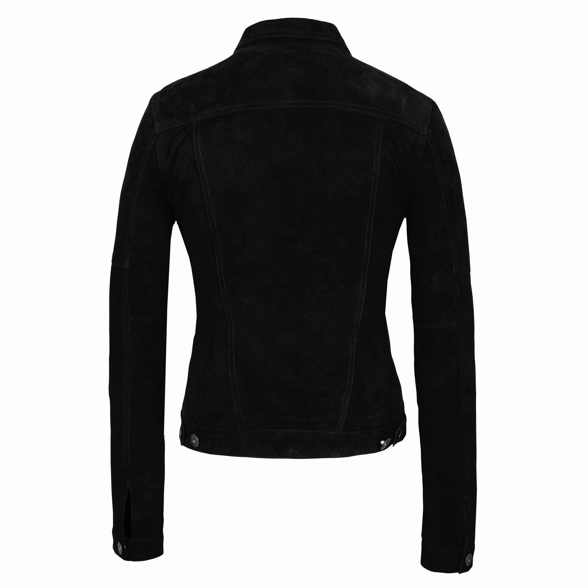 Suede Trucker Jacket: San Francisco Lady Black