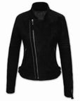 Suede Biker Jacket: Berlin Lady Black