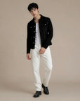 Suede Trucker Jacket: San Francisco Man Black