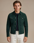 Green Suede Trucker Jacket San Francisco Man