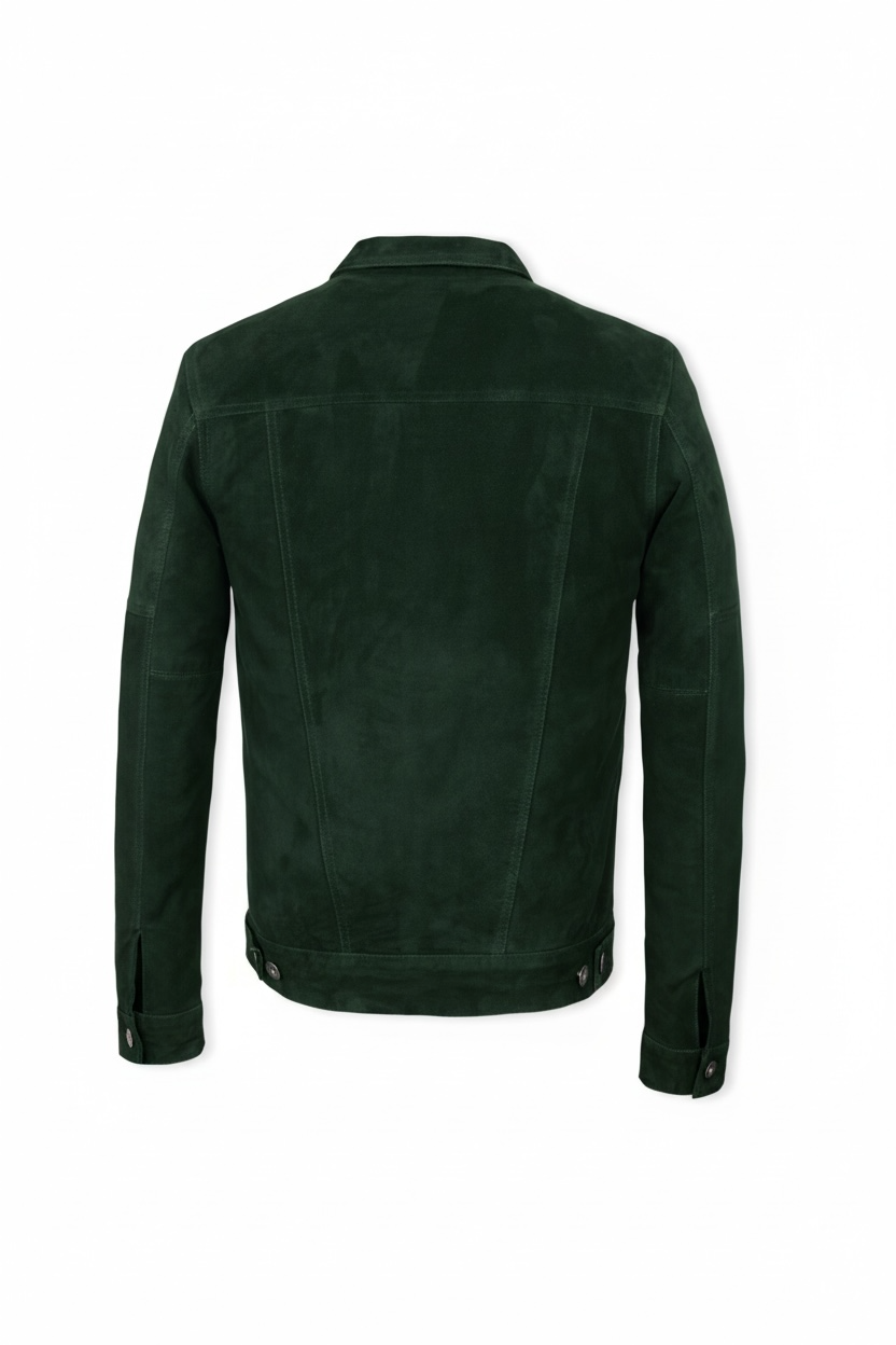 Green Suede Trucker Jacket San Francisco Man