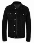 Suede Trucker Jacket: San Francisco Man Black