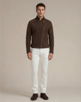Suede Biker Jacket: Berlin Man Brown