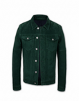 Green Suede Trucker Jacket San Francisco Man