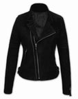 Suede Biker Jacket: Berlin Lady Black