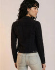 Suede Trucker Jacket: San Francisco Lady Black