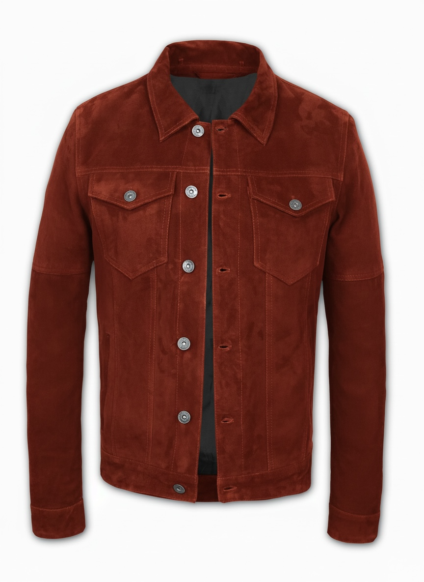 Crimson Suede Trucker Jacket San Francisco Man
