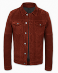 Crimson Suede Trucker Jacket San Francisco Man