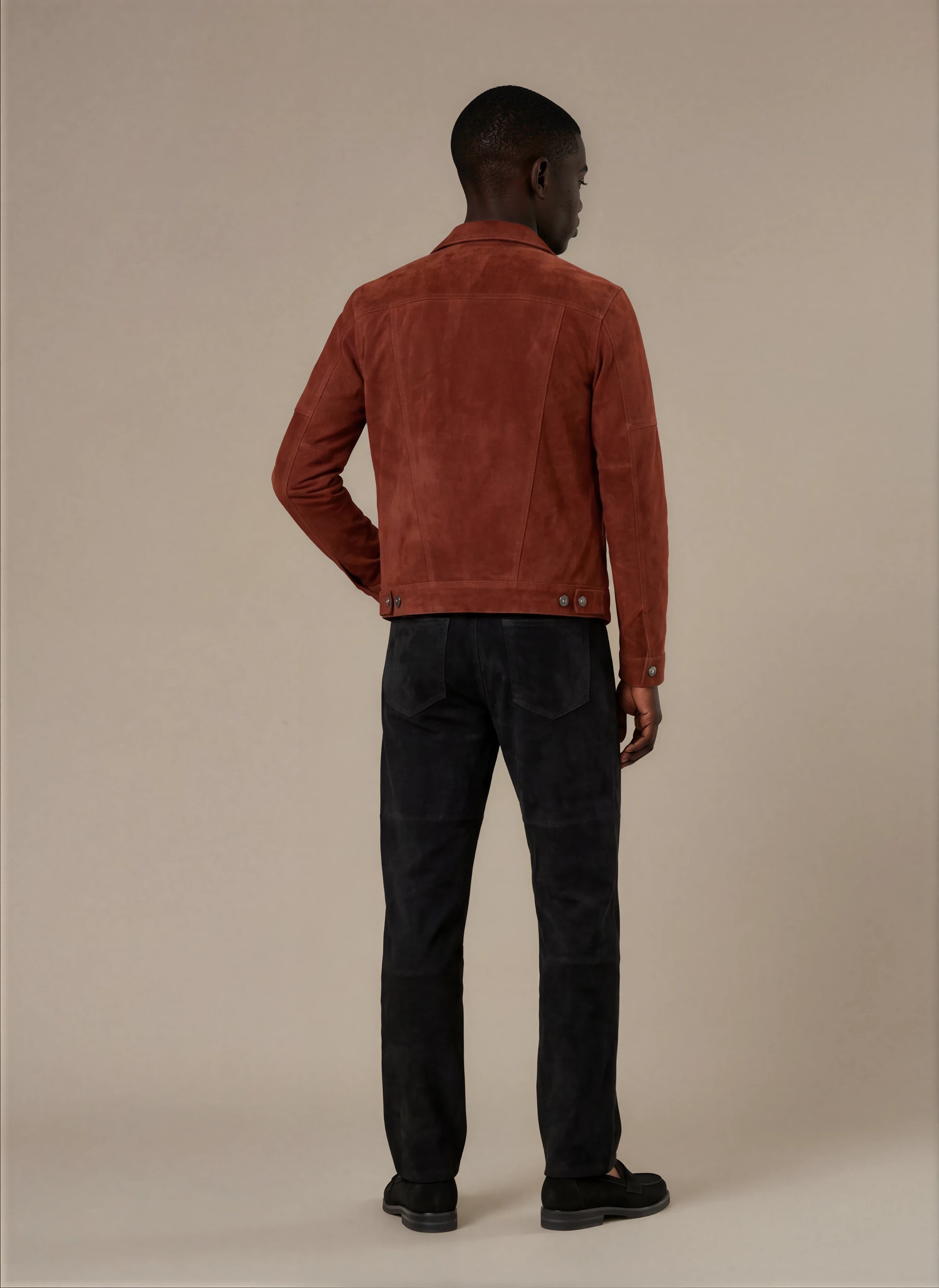 Crimson Suede Trucker Jacket San Francisco Man