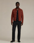 Crimson Suede Trucker Jacket San Francisco Man
