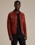 Crimson Suede Trucker Jacket San Francisco Man