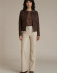 Brown Suede Trucker Jacket San Francisco Lady 2.0