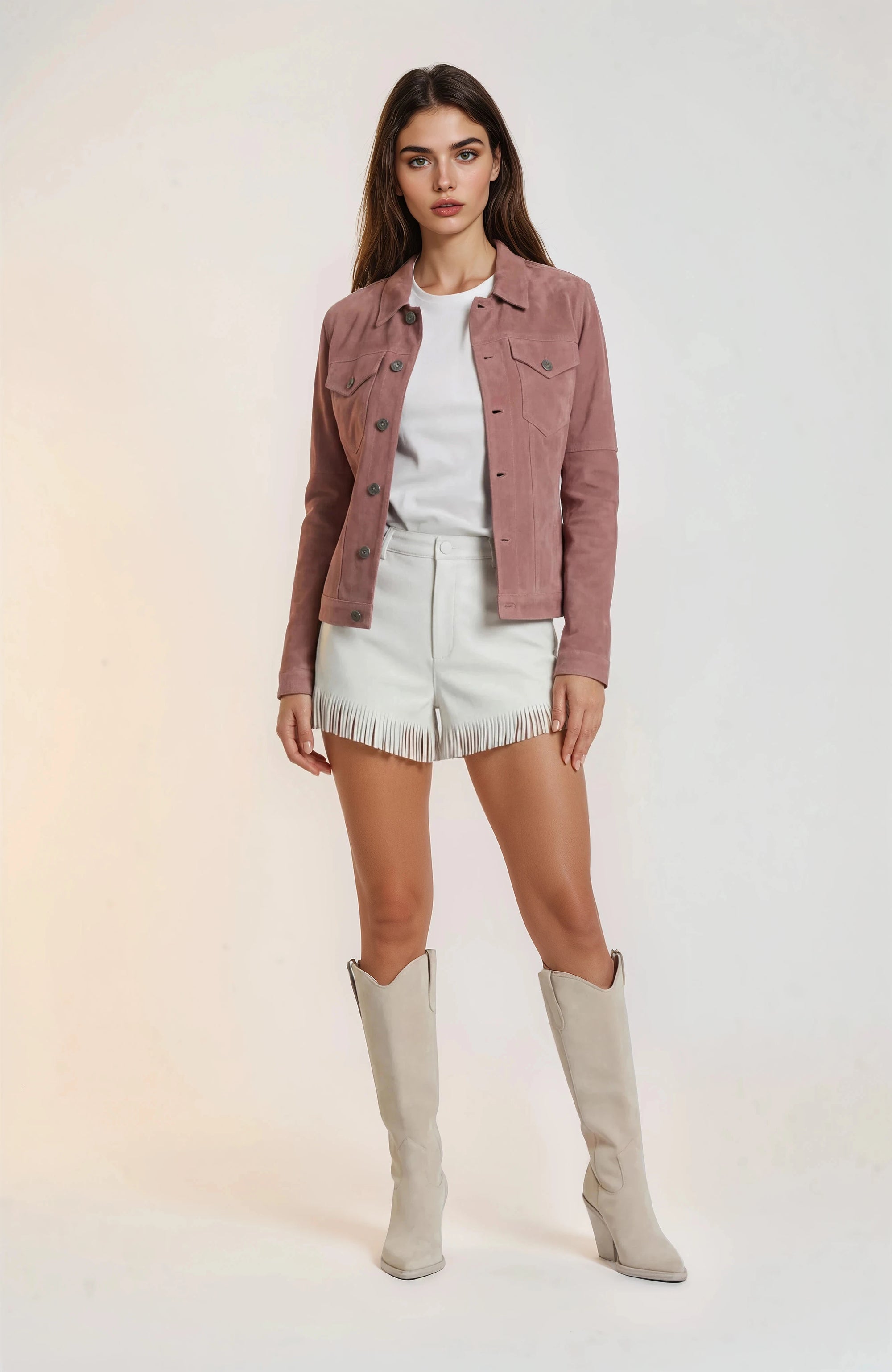 Blossom Suede Trucker Jacket San Francisco Lady