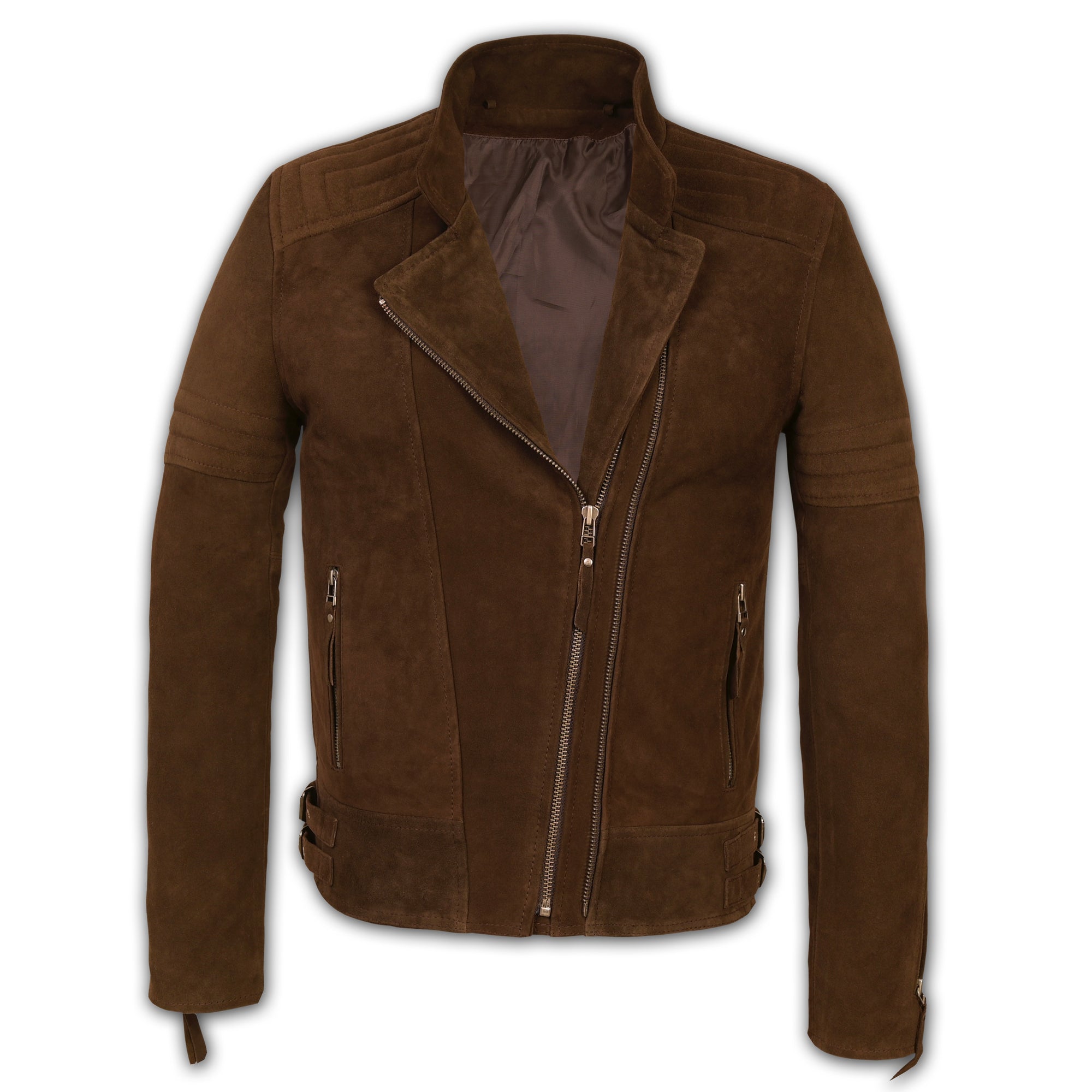 Suede Biker Jacket: Berlin Man Brown