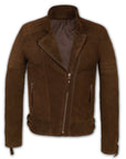 Suede Biker Jacket: Berlin Man Brown