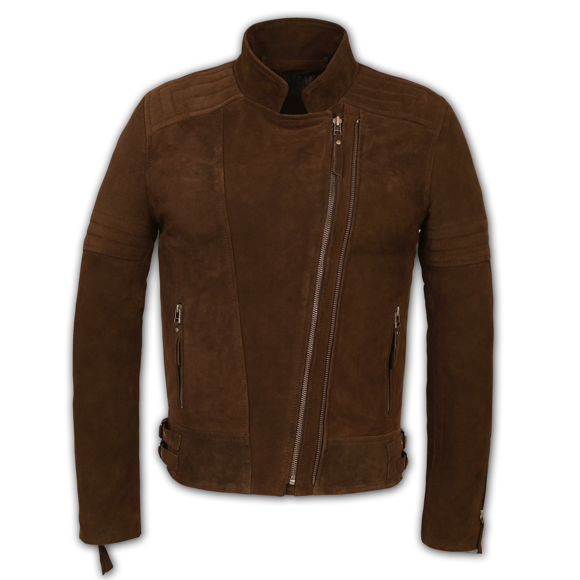 Suede Biker Jacket: Berlin Man Brown