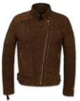 Suede Biker Jacket: Berlin Man Brown