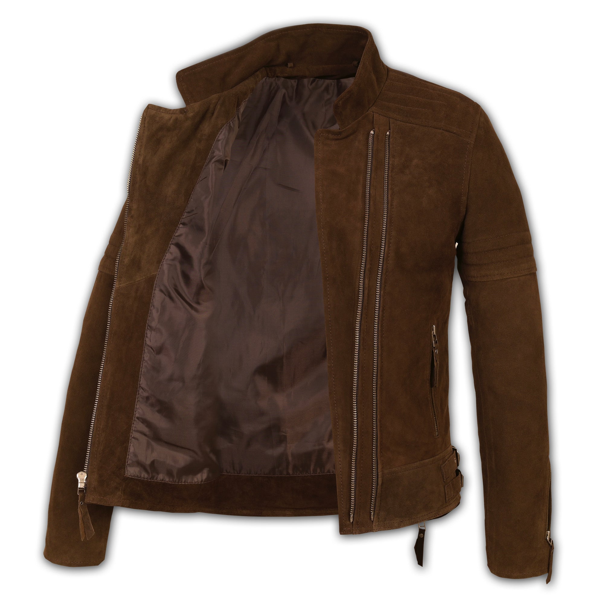 Suede Biker Jacket: Berlin Man Brown