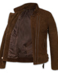 Suede Biker Jacket: Berlin Man Brown