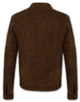 Suede Trucker Jacket: San Francisco Man Brown