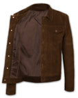 Suede Trucker Jacket: San Francisco Man Brown