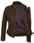 Suede Biker Jacket: Berlin Lady Brown