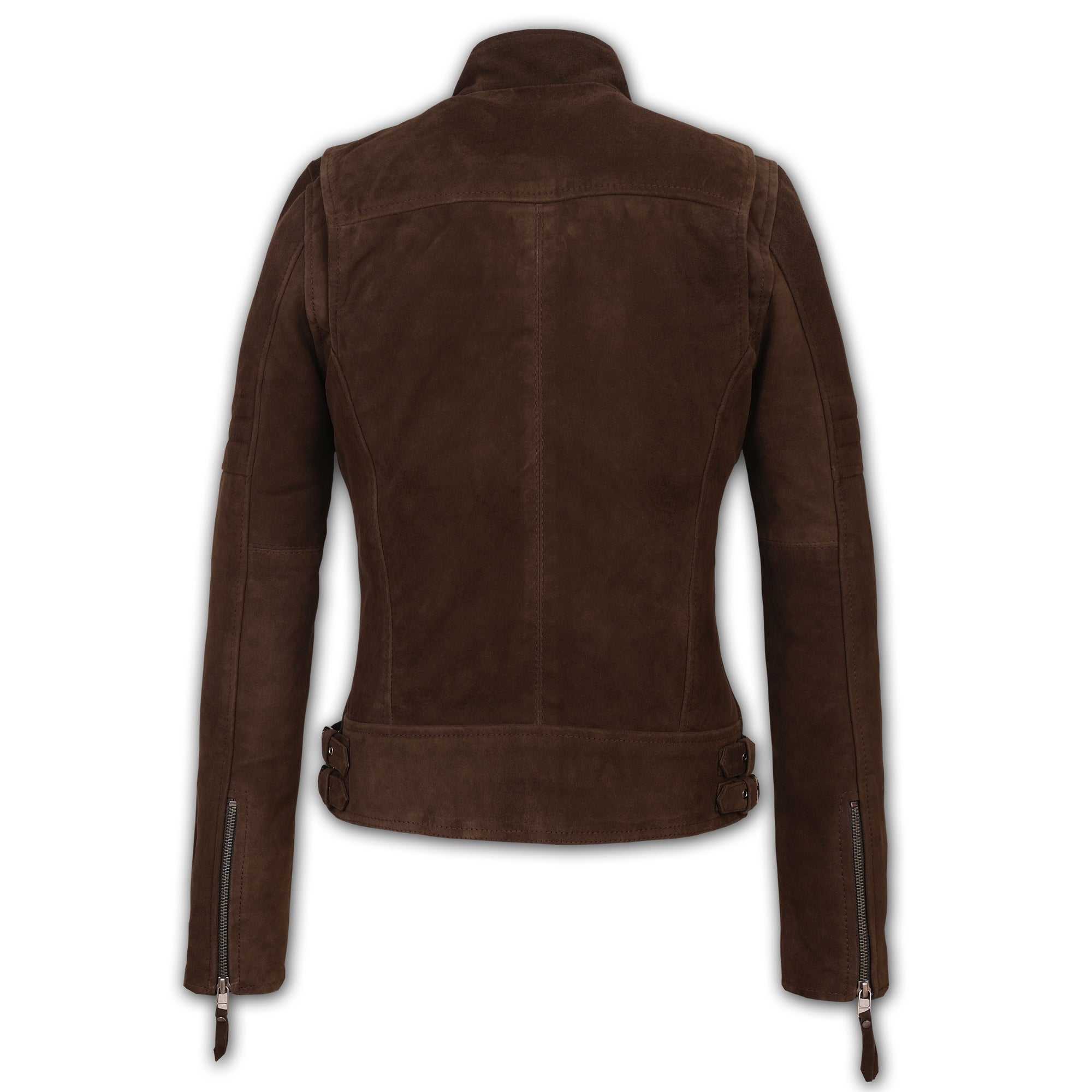 Suede Biker Jacket: Berlin Lady Brown