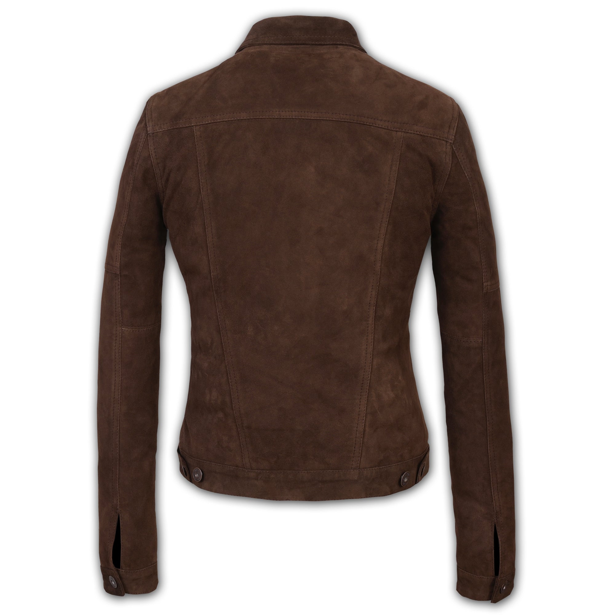 Suede Trucker Jacket: San Francisco Lady Brown