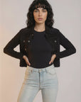 Suede Trucker Jacket: San Francisco Lady Black
