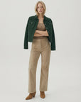 Green Suede Trucker Jacket San Francisco Lady