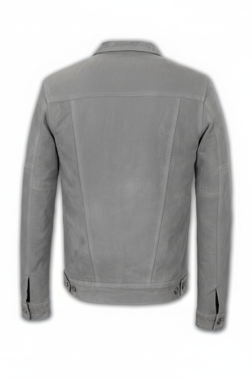 Gray Suede Trucker Jacket San Francisco Man