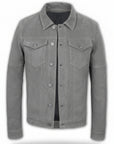 Gray Suede Trucker Jacket San Francisco Man